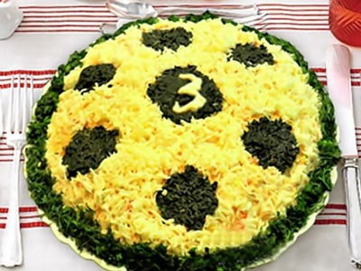 Салат «Футбольный мяч» с тунцом и помидорами