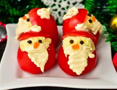 Закуска из помидоров «Дед Мороз» — рецепты и идеи
