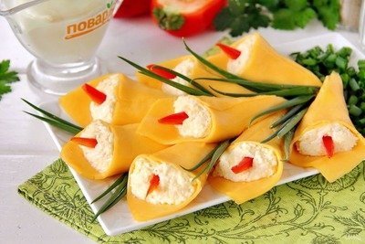 Каллы из сыра — простая и красивая закуска (МК)